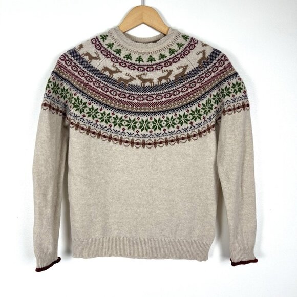 Tabitha Webb Women Wool Blend Fair Isle Sweater Sz S Farmhouse Nordic Festive - Picture 1 of 7